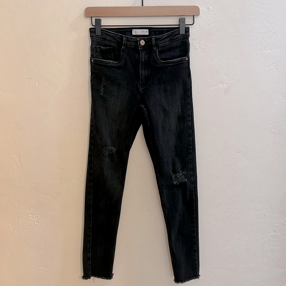 Zara skinny raw hem stretch jeans 13/14